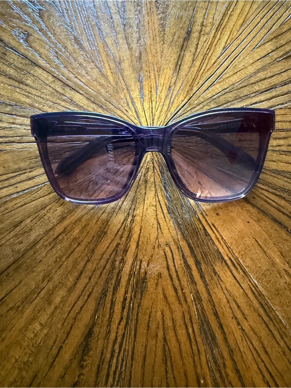 Quay Australia After Party Translucent Purple Oversized Square Sunglasses